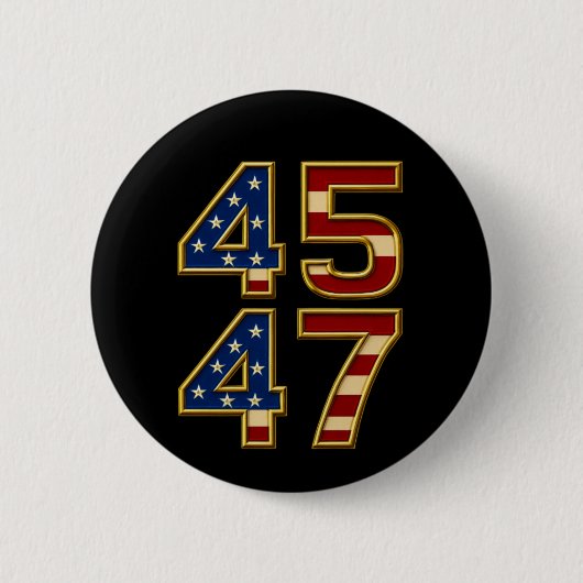Golden Patriot Power - 45 & 47 Bold USA Button (Vorderseite)