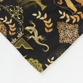 Golden Pattern 03.bw Black BG Fleecedecke (Ecke)