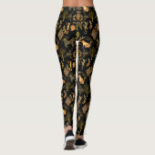 Golden Pattern 03.bw Black BG Leggings (Rückseite)