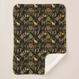 Golden Pattern 03.bw Black BG Sherpadecke