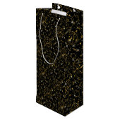 Golden Pattern 05.bw Black BG Geschenktüte Für Weinflaschen (Rückseite Schrägansicht)