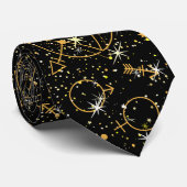 Golden Pattern 05.bw Black BG Krawatte (Gerollt)