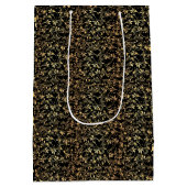 Golden Pattern 08.bw Black BG Mittlere Geschenktüte (Rückseite)