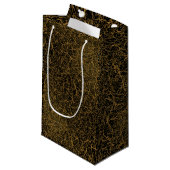Golden Pattern 09.bw Black BG Kleine Geschenktüte (Vorderseite Schrägansicht)