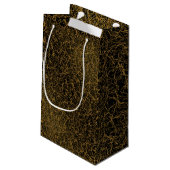 Golden Pattern 09.bw Black BG Kleine Geschenktüte (Rückseite Schrägansicht)