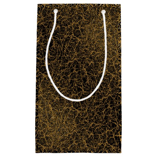 Golden Pattern 09.bw Black BG Kleine Geschenktüte (Vorderseite)