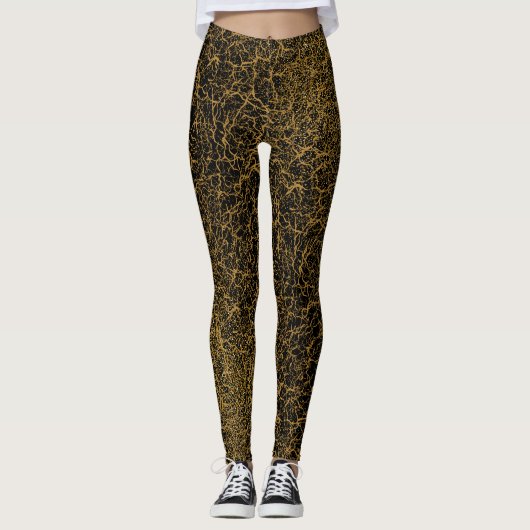 Golden Pattern 09.bw DGreen BG Leggings (Vorderseite)