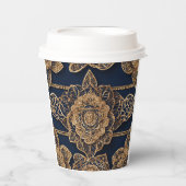 Golden patterns AI art  Pappbecher (Vorderseite)