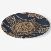 Golden patterns AI art  Pappteller (Schrägansicht)