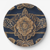 Golden patterns AI art  Pappteller (Vorderseite)