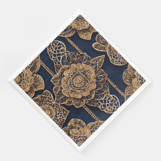 Golden patterns AI art Serviette (Ecke)