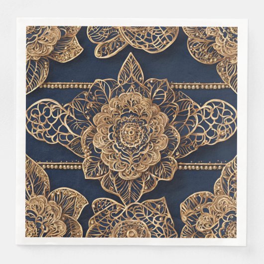 Golden patterns AI art  Serviette (Vorderseite)
