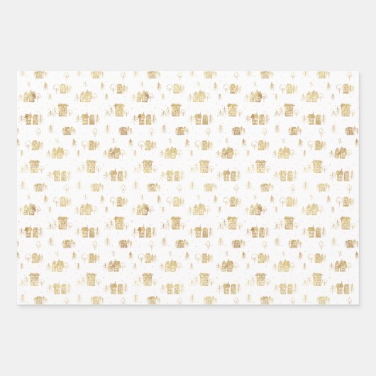 Golden Patterns Urban Snow Wrapping Paper Sheets Geschenkpapier Set (Vorderseite 2)