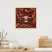 Golden Pavillion Zen Art Poster (Küche)