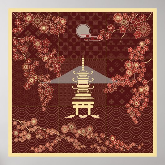 Golden Pavillion Zen Art Poster (Vorne)