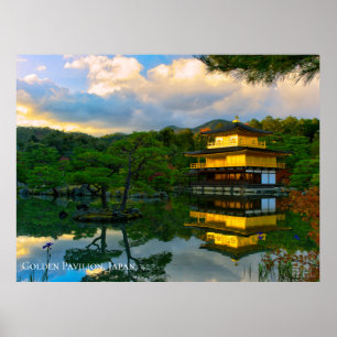 Golden Pavillon Tempel Kyoto Japan Landschaft Poster