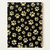 Golden Paw Prints on Black with Custom Name Planer (Rückseite)
