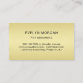 Golden Paw Prints on Black with Custom Name Visitenkarte (Rückseite)