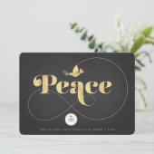 Golden Peace and Dove Stilvolle Geschäftsreise Einladung (Stehend Vorderseite)