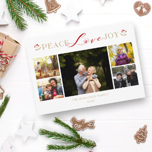 Golden Peace Liebe Freude 5 Fotos Collage Weihnach