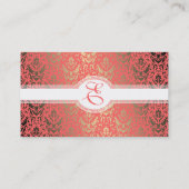 Golden Peach Shimmer Damask Elegante Frau Visitenkarte (Rückseite)