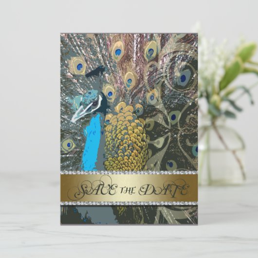 Golden Peacock Ankündigung Datum freihalten (Stehend Vorderseite)