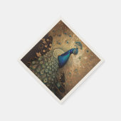 Golden Peacock Bird Serviette (Ecke)