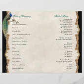 Golden Peacock & Calligraphy Swirl Wedding Program (Rückseite)