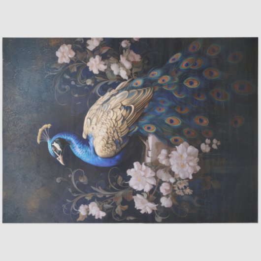 Golden Peacock Facing Links Entkopplung Seidenpapier (Vorderseite)