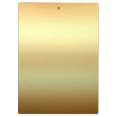 Golden Peacock Feather Elegantes Glam Personalisie Klemmbrett (Rückseite)