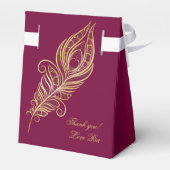 Golden peacock feather for a desi party geschenkschachtel (Rückseite)