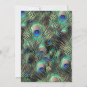 Golden Peacock Feather Wedding Einladung (Rückseite)
