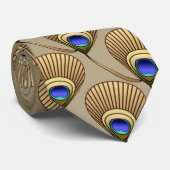 Golden Peacock Feathers Krawatte (Gerollt)