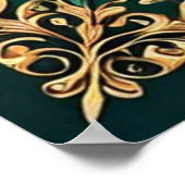 Golden Peacock Feathers Poster (Ecke)