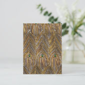 Golden Peacock Feathers Postkarte (Stehend Vorderseite)