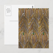 Golden Peacock Feathers Postkarte (Vorne/Hinten)