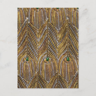 Golden Peacock Feathers Postkarte
