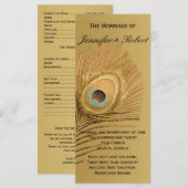Golden Peacock Hochzeitsprogramm Programm (Vorne/Hinten)