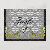 Golden Peacock Illustration Damaskus auf der Tisch Postkarte (Vorderseite)