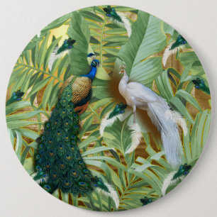 Golden Peacock Tempel Button