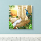 Golden Peacock Tempel Leinwanddruck (Insitu (Holzboden))