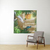 Golden Peacock Tempel Wandteppich (Beispiel (Horizontal))