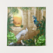 Golden Peacock Tempel Wandteppich (Vorderseite)