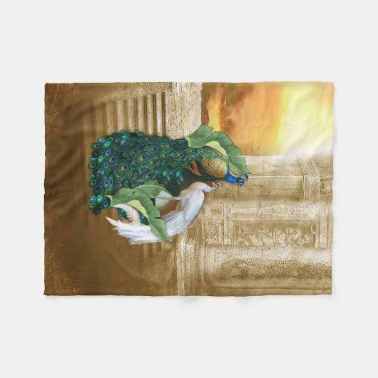 Golden Peacock Temple Dreams - Allround-Talk T Fleecedecke (Vorderseite (Horizontal))
