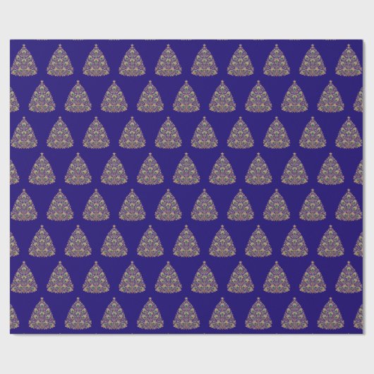 Golden Peacock Weihnachtsbaum Geschenkpapier (Flach)