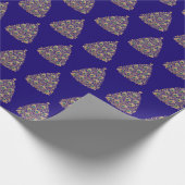 Golden Peacock Weihnachtsbaum Geschenkpapier (Ecke)