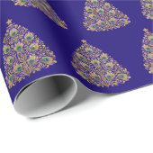 Golden Peacock Weihnachtsbaum Geschenkpapier (Rolleneckpunkt)