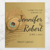 Golden Peacock Weinkeller Weinetikett (Einzelnes Label)