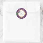 Golden Peacock & Wirbel - Hochzeitsticker oder Sie Runder Aufkleber (Tasche)