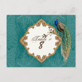 Golden Peacock & Wirbel - Tischnummer Cards (Vorderseite)